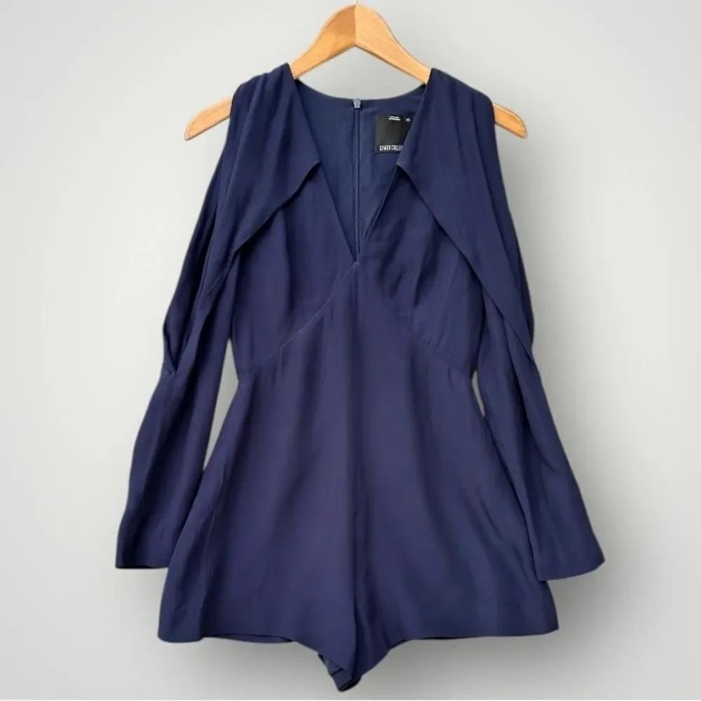 🎉5 for $45🎉 C/ Meo collective romper Jumpsuit women size XXS navy blue